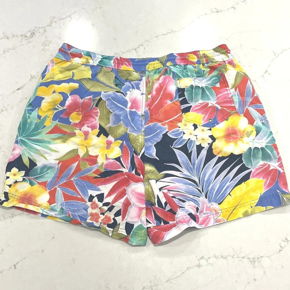 Polo Ralph Lauren Swim Trunks Mens XXL Multicolor Cotton Nylon Floral Tropical‎